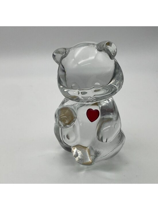 Fenton Other - Fenton Art Glass January Birthstone Clear Bear Figurine Red Heart